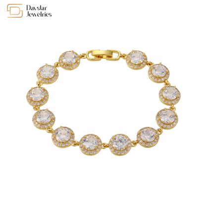 Women 18k Gold Bracelet Jewelry , Zircon Natural Diamond Bracelet