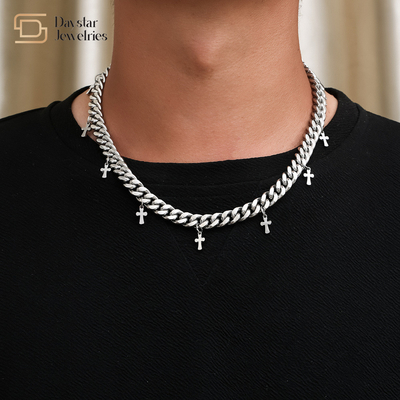 Cross Pendant Necklace Titanium Steel Hip Hop Jewelry Cuban Link Chain Choker
