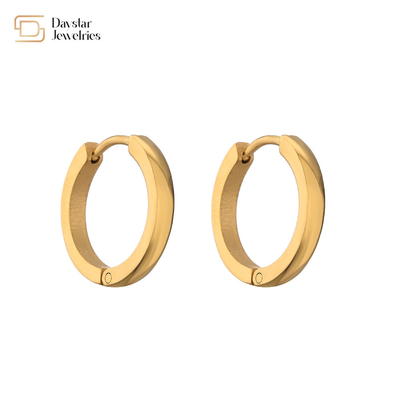 Small Hoop Earrings Stainless Steel Jewelry Gold Plated For Women Men