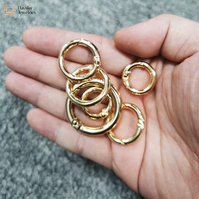 Metal Snap Hooks Clip Buckle Spring O Rings For Keychains Bag Purse Handbag
