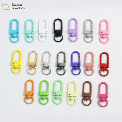 Colorful Metal Swivel Snap Hooks For Bag Strap Keychains Connector