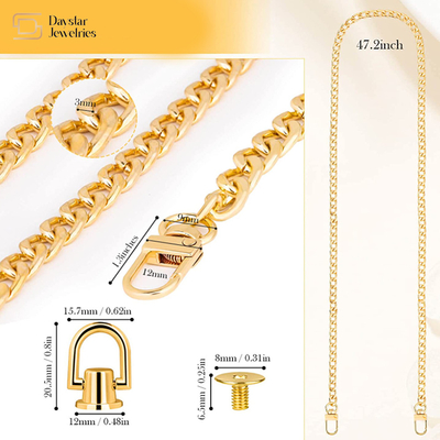 Shoulder Crossbody Gold Chain Bag Strap With Lobster Clasps Diy Handbag Purse