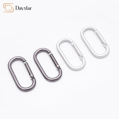 Heavy Duty Metal Spring Hook , Oval Rectangle Keychain Snap Clip For Bag Hiking