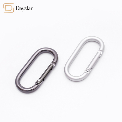 Heavy Duty Metal Spring Hook , Oval Rectangle Keychain Snap Clip For Bag Hiking