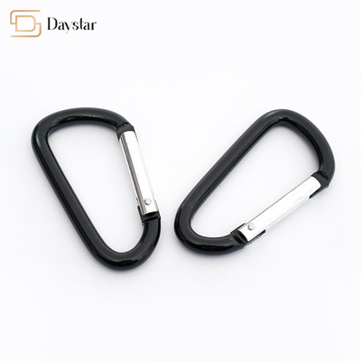 Snap Quick Hang Hooks Keychain Metal Accessories , D Ring Shape Locking Carabiners