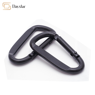 Hiking Accessories Heavy Duty Carabiner Spring Snap Hook , Keychain D Shape Buckle