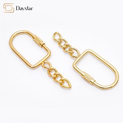 Diy Keychain Crafts / Jewelry Making Metal Locking Carabiner Keychain With Jump Rings