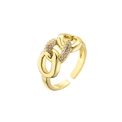 Synthetic CZ 24k Solid Gold Rings Wedding Luxury OEM Elegant Diamond Engagement Rings