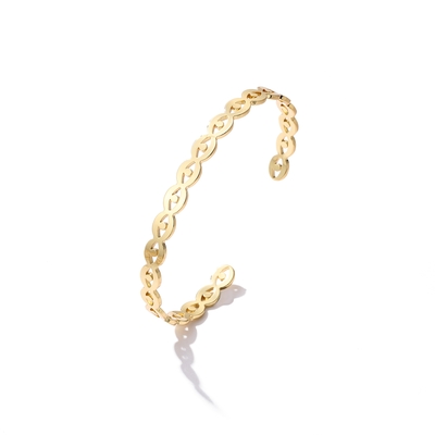 Luxury Diamond 18K Gold Chain Link Bracelet Eco Friendly Copper Gold Plated Bangles
