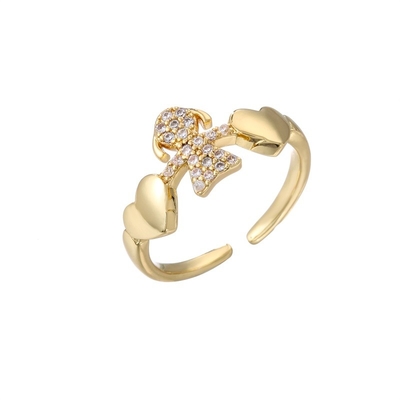 DAYSTAR Adjustable Gold Wedding Rings ODM Plated 24K Gold Diamond Ring