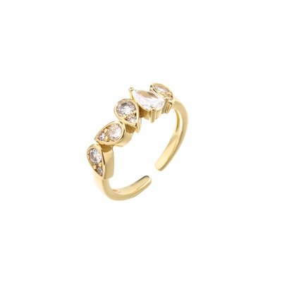 Plated 24K Gold Plated Rings Engagement Wedding Finger Ring