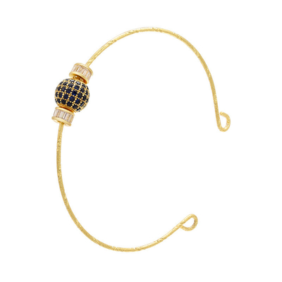 Adjustable 18k Gold Bangle Kids Round Ball Zircon Rhinestone Bangle Bracelet