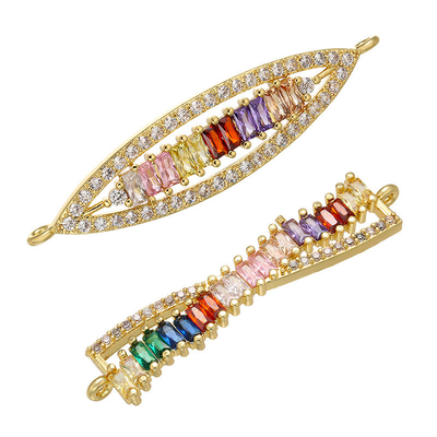 OEM DIY Gold Rainbow Zirconia Bracelet Crystal Bracelets And Necklaces