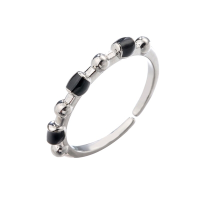 Women Girls 925 Sterling Silver Jewelry Enamel Ring Open Adjustable