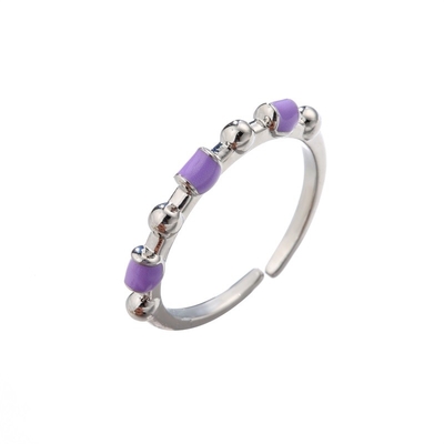 Women Girls 925 Sterling Silver Jewelry Enamel Ring Open Adjustable