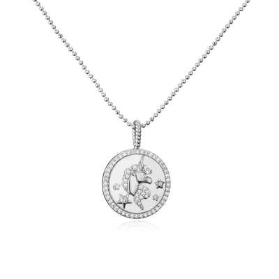 ODM Sterling 925 Silver Pendant Custom Pattern Crystal Necklace