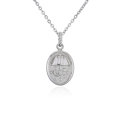 ODM Sterling 925 Silver Pendant Custom Pattern Crystal Necklace