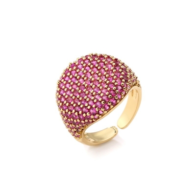 Rock Men Hip Hop Ring 18k Gold Plated Chunky Micro Pave CZ Ring