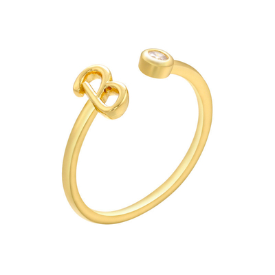 Engagement gold plated initial ring