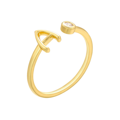 Engagement gold plated initial ring
