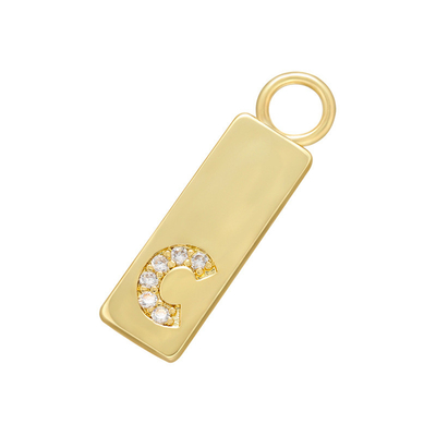 DIY 18K Gold Pendant Jewelry Initial Letter Zircon Charm Pendants