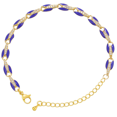 Geometric 18K Gold Bracelet Zircon Drip Oil DIY Chain Link Bracelet