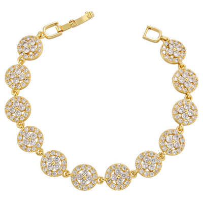 Micro 18k Gold Charm Bracelet Jewelry Zircon Geometric Heart Shaped Diamond Bracelet