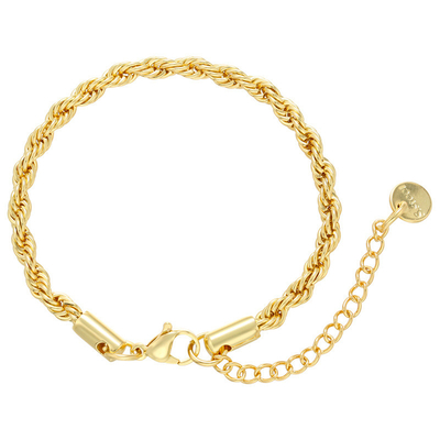 WomenTwisted Gold Chain Bracelet Gold Plated Stainless Steel Bracelet