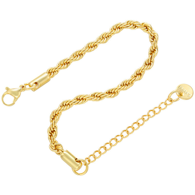 WomenTwisted Gold Chain Bracelet Gold Plated Stainless Steel Bracelet