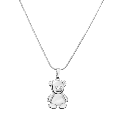 Bear S925 Sterling Silver Jewelry Gold Plated Glossy Dangle Earrings And Necklace Set