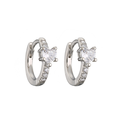 925 Silver Crystal Hoop Earrings