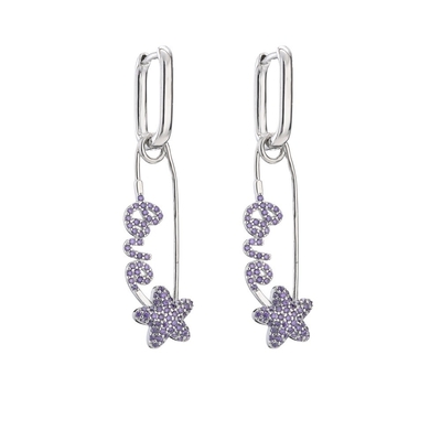925 Sterling Silver Crystal Jewelry Hoop Earrings Zircon For Anniversary Wedding