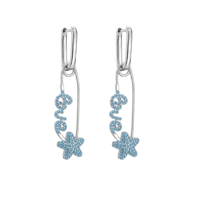 925 Sterling Silver Crystal Jewelry Hoop Earrings Zircon For Anniversary Wedding
