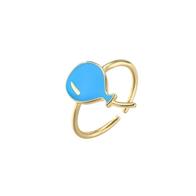 Balloon Dripping Oil Rings Adjustable 14k Gold Enamel Ring ODM