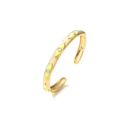 Unisex Vintage Evil Eye Ring Adjustable Enamel Gold Plated Brass Ring